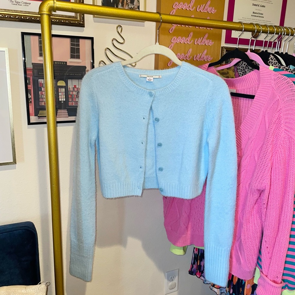 Urban Outfitter Baby Blue Crop Cardigan - Picture 8 of 11